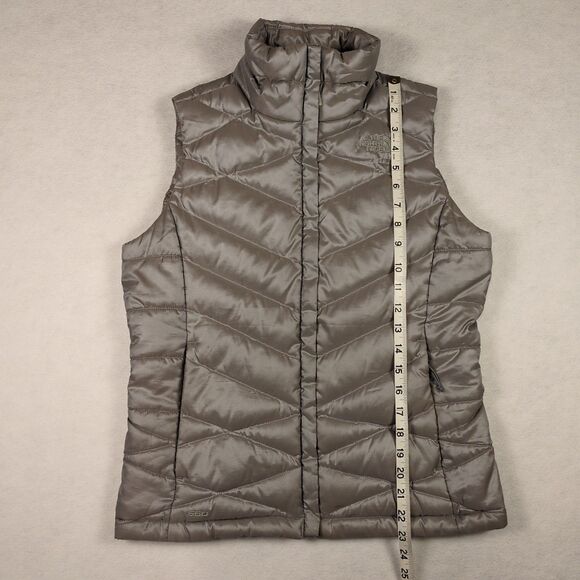The North‎ Face Womens S Aconcagua 550 Down Puffer Vest Silver Gray Jacket Hike - Picture 12 of 13